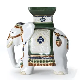 Ceramic elephant garden stool